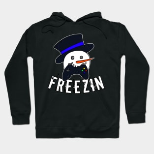 Snowman Face Gamer Freezin Hoodie